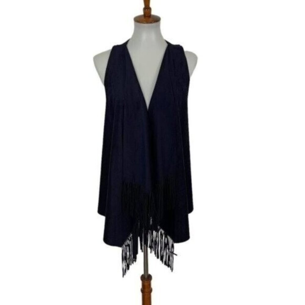 INC Cardigan Large Blue‎ Sleeveless NWT Elegant Workwear Chic Classic